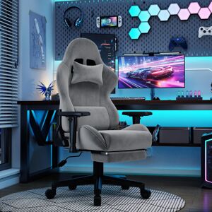 Inbox Zero PC & Racing Gaming Chairs with Footrest Light Grey 144cm H X 70cm W X 59cm D Inbox Zero PC & Racing Gaming Chairs with Footrest Light Grey 144cm H X 70cm W X 59cm D
