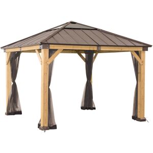Dakota Fields Net for cedar wood gazebo 336cm x 394cm, Kalossi Brown 220cm H x 310cm W x 122.05cm D Dakota Fields Net for cedar wood gazebo 336cm x 394cm, Kalossi Brown 220cm H x 310cm W x 122.05cm D