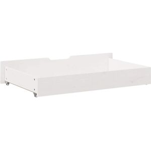 Ebern Designs Under-Bed Drawers With Wheels 2 Pcs 75X55x17 Cm Solid Wood Pine White 17 H x 95 L x 55 W cm Ebern Designs Under-Bed Drawers With Wheels 2 Pcs 75X55x17 Cm Solid Wood Pine White 17 H x 95 L x 55 W cm