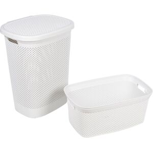 Rebrilliant 2 Piece Laundry Set White 23cm H x 54cm W x 32cm D;59cm H x 46cm W x 37cm D;23cm H x 54cm W x 32cm D;59cm H x 46cm W x 37cm D Rebrilliant 2 Piece Laundry Set White 23cm H x 54cm W x 32cm D;59cm H x 46cm W x 37cm D;23cm H x 54cm W x 32cm D;59cm H x 46cm W x 37cm D