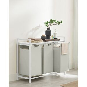 17 Stories Fabric Laundry Basket with Handles White/Grey 71cm H X 92.5cm W X 33cm D 17 Stories Fabric Laundry Basket with Handles White/Grey 71cm H X 92.5cm W X 33cm D