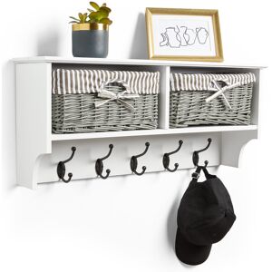 VonHaus Cape Canaveral Cape Canaveral Wall Mounted Coat Rack White 30cm H X 70cm W X 17cm D VonHaus Cape Canaveral Cape Canaveral Wall Mounted Coat Rack White 30cm H X 70cm W X 17cm D