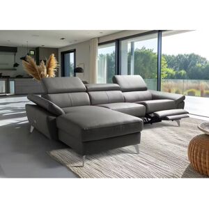 Ivy Bronx Milton Keynes Italian Leather Electric Reclining Corner Sofa with Adjustable Headrests and Adjustable Armrests Grey 97cm H X 252cm W X 179cm D Ivy Bronx Milton Keynes Italian Leather Electric Reclining Corner Sofa with Adjustable Headrests and Adjustable Armrests Grey 97cm H X 252cm W X 179cm D