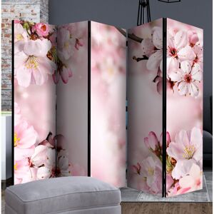 Ebern Designs Heathcliff 5 Panel Room Divider White;Pink 172cm H X 225cm W X 3cm D Ebern Designs Heathcliff 5 Panel Room Divider White;Pink 172cm H X 225cm W X 3cm D