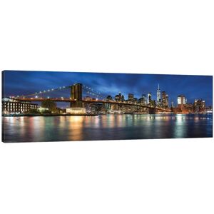 Brayden Studio Manhattan Skyline Panorama With Brooklyn Bridge At Night 30.48 cm H x 91.44 cm W x 3.175 cm D Brayden Studio Manhattan Skyline Panorama With Brooklyn Bridge At Night 30.48 cm H x 91.44 cm W x 3.175 cm D