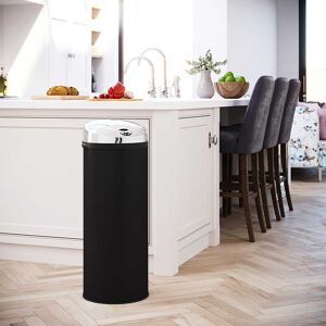 Symple Stuff Ladson Steel Motion Sensor Rubbish Bin Black 50L Symple Stuff Ladson Steel Motion Sensor Rubbish Bin Black 50L