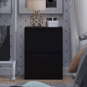 Zipcode Design Delancey 2 Drawer Bedside Table Black 52cm H X 40cm W X 40cm D Zipcode Design Delancey 2 Drawer Bedside Table Black 52cm H X 40cm W X 40cm D