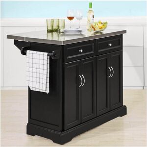 Rosalind Wheeler Lockaby 115 Cm Kitchen Trolley Black/Stainless Steel 92cm H X 115cm W X 46cm D Rosalind Wheeler Lockaby 115 Cm Kitchen Trolley Black/Stainless Steel 92cm H X 115cm W X 46cm D