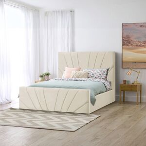 Canora Grey Burgoyne Upholstered Storage Bed Cream UK Small Double (120 x 190 cm) Canora Grey Burgoyne Upholstered Storage Bed Cream UK Small Double (120 x 190 cm)