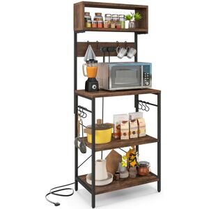 Borough Wharf 60cm Metal Standard Baker's Rack with Microwave Compatibility Brown 153cm H X 60cm W X 60cm D Borough Wharf 60cm Metal Standard Baker's Rack with Microwave Compatibility Brown 153cm H X 60cm W X 60cm D