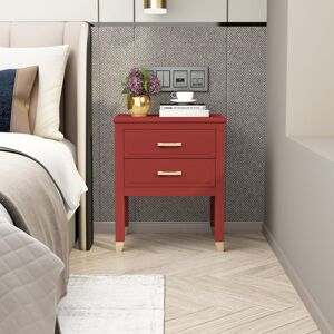 Rosdorf Park Metty Solid + Manufactured Wood Bedside Table Red 61cm H X 50cm W X 40cm D Rosdorf Park Metty Solid + Manufactured Wood Bedside Table Red 61cm H X 50cm W X 40cm D