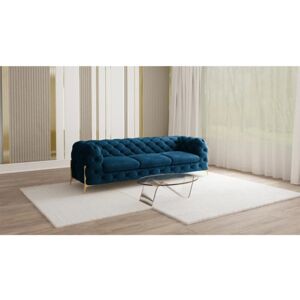 Etta Avenue Chesterfield Sofa Set 3+2+1 Atoka with Gold Metal Legs Navy Blue 3 Etta Avenue Chesterfield Sofa Set 3+2+1 Atoka with Gold Metal Legs Navy Blue 3