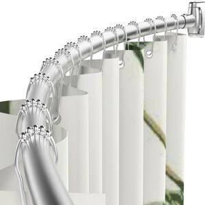 Brayden Studio 182.88cm Curved Drill / Screw Shower Curtain Pole Silver 182.88cm W Brayden Studio 182.88cm Curved Drill / Screw Shower Curtain Pole Silver 182.88cm W