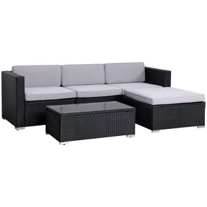 Ebern Designs Ferdaws Metal 4 - Piece Sofa Set with Cushions Black/Light Grey 4 Ebern Designs Ferdaws Metal 4 - Piece Sofa Set with Cushions Black/Light Grey 4