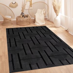 Metro Luna Black Black Rectangle 200 x 290 cm Metro Luna Black Black Rectangle 200 x 290 cm
