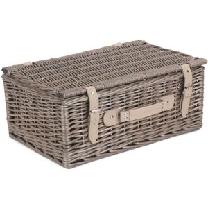 Brambly Cottage Wicker Hamper Basket Antique Wash 19cm H x 46cm W x 30.5cm D Brambly Cottage Wicker Hamper Basket Antique Wash 19cm H x 46cm W x 30.5cm D