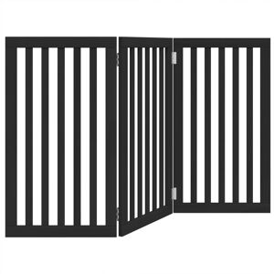 Archie & Oscar Dog Gate Foldable 3 Panels White 150 Cm Poplar Wood Black 90cm H x 150cm W x 2cm D Archie & Oscar Dog Gate Foldable 3 Panels White 150 Cm Poplar Wood Black 90cm H x 150cm W x 2cm D