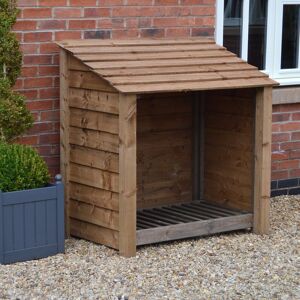 Dakota Fields Greetham 4 Ft. W x 3 Ft. D Solid Wood Log Store Rustic Brown 128cm H X 123cm W X 80cm D Dakota Fields Greetham 4 Ft. W x 3 Ft. D Solid Wood Log Store Rustic Brown 128cm H X 123cm W X 80cm D