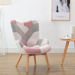Hykkon Cayden Lounge Chair Pink/Grey/White 99cm H X 71cm W X 79cm D Hykkon Cayden Lounge Chair Pink/Grey/White 99cm H X 71cm W X 79cm D