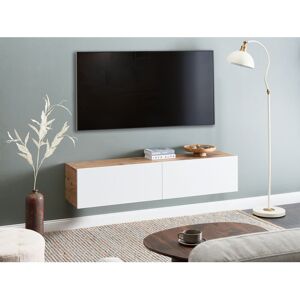 17 Stories Wall Mounted TV Stand GLADSTONE Brown/White 30cm H x 140cm L x 40cm W 17 Stories Wall Mounted TV Stand GLADSTONE Brown/White 30cm H x 140cm L x 40cm W