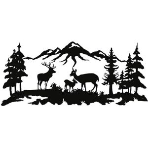 Union Rustic Tree Mountain Wall Décor Black 51" H x 117" W x 2" D Union Rustic Tree Mountain Wall Décor Black 51" H x 117" W x 2" D