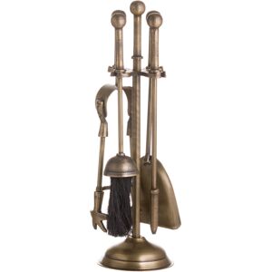 Astoria Grand Geata 5 Piece Brass Fireplace Tool Set Pewter Astoria Grand Geata 5 Piece Brass Fireplace Tool Set Pewter