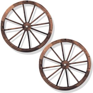 Alpen Home Set Of 2 Decorative Wooden Wheels Garden Vintage Wall Fir Wood Wagon Wheels Brown 3cm H X 76cm W X 76cm D Alpen Home Set Of 2 Decorative Wooden Wheels Garden Vintage Wall Fir Wood Wagon Wheels Brown 3cm H X 76cm W X 76cm D