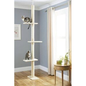 Archie & Oscar Cat Tree Climbing Tower Scratching Post 3 Tier Floor to Ceiling Brown 10cm H X 41cm W X 41cm D Archie & Oscar Cat Tree Climbing Tower Scratching Post 3 Tier Floor to Ceiling Brown 10cm H X 41cm W X 41cm D