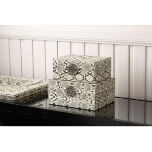 Bloomsbury Market 26cm Black and White Faux Leather Storage Box Set with Chrome Geometric Clasps, Decoration Box Black;White 20cm H X 26cm W X 12.5cm D Bloomsbury Market 26cm Black and White Faux Leather Storage Box Set with Chrome Geometric Clasps, Decoration Box Black;White 20cm H X 26cm W X 12.5cm D