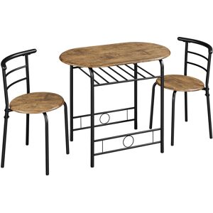 Yaheetech 2 - Person Dining Set Brown/Black 90 cm L × 53 cm W × 75.5 cm H Yaheetech 2 - Person Dining Set Brown/Black 90 cm L × 53 cm W × 75.5 cm H