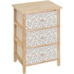 Alpen Home Basic 3 Drawer Storage Drawer Brown;Beige 58cm H X 40cm W X 29cm D Alpen Home Basic 3 Drawer Storage Drawer Brown;Beige 58cm H X 40cm W X 29cm D