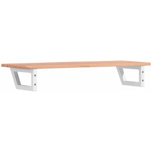 Borough Wharf Basin Shelf Wall Mounted Steel And Solid Wood Oak White/Light Brown 2cm H x 100cm W x 40cm D Borough Wharf Basin Shelf Wall Mounted Steel And Solid Wood Oak White/Light Brown 2cm H x 100cm W x 40cm D
