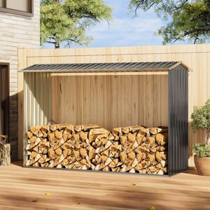 Dakota Fields Ayshea 8ft.W x 3ft. D Metal Log Store Grey 160cm H X 240cm W X 86cm D Dakota Fields Ayshea 8ft.W x 3ft. D Metal Log Store Grey 160cm H X 240cm W X 86cm D