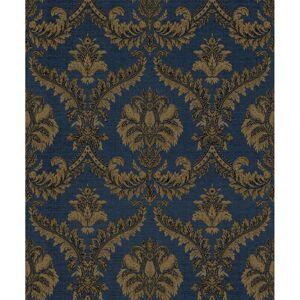 Lily Manor Elgin Traditional Damask Design Embossed Satin 10m x 53cm Wallpaper Roll Blue/Gold Lily Manor Elgin Traditional Damask Design Embossed Satin 10m x 53cm Wallpaper Roll Blue/Gold