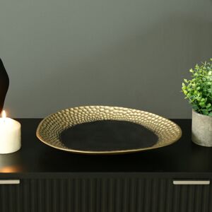 Latitude Run Bhagvati Metal Decoration Tray for Living Room Decor, Antique Black & Gold Serving Tray Black;Gold 35cm W X 30cm D X 5cm H Latitude Run Bhagvati Metal Decoration Tray for Living Room Decor, Antique Black & Gold Serving Tray Black;Gold 35cm W X 30cm D X 5cm H