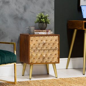 Canora Grey Dakota Solid Mango Wood 2 Drawer Lamp Table Brown 60cm H X 45cm W X 40cm D Canora Grey Dakota Solid Mango Wood 2 Drawer Lamp Table Brown 60cm H X 45cm W X 40cm D