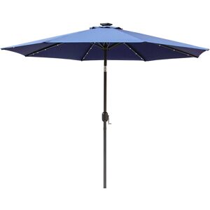 Dakota Fields Antibes 2.7m Traditional Parasol with Lights Blue 2.35cm H X 270cm W X 270cm D Dakota Fields Antibes 2.7m Traditional Parasol with Lights Blue 2.35cm H X 270cm W X 270cm D