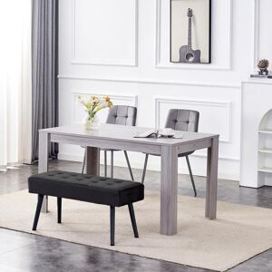 Fairmont Park Wooden Dining Set with 2 Velvet Chairs and Bench Grey /Grey 75cm H x 117cm L x 77cm W Fairmont Park Wooden Dining Set with 2 Velvet Chairs and Bench Grey /Grey 75cm H x 117cm L x 77cm W