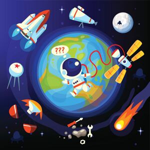 Zoomie Kids Colorful Space Clear 76cm H x 76cm W x 3.8cm D Zoomie Kids Colorful Space Clear 76cm H x 76cm W x 3.8cm D