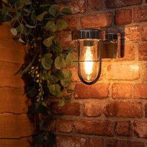 Metro Brinkema 12cm H Outdoor Armed Sconce Silver 12cm H X 19cm W X 20cm D Metro Brinkema 12cm H Outdoor Armed Sconce Silver 12cm H X 19cm W X 20cm D