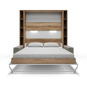 Ivy Bronx Charlean European Kingsize (160 x 200cm) Upholstered Bed Brown/White/Sand 220cm H X 219cm W X 228cm L Ivy Bronx Charlean European Kingsize (160 x 200cm) Upholstered Bed Brown/White/Sand 220cm H X 219cm W X 228cm L