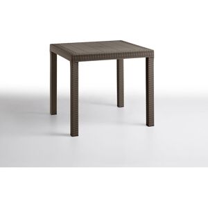 17 Stories Outdoor Table Marte, Fixed Square Table, Rattan Effect, 80x80h74 cm Brown 17 Stories Outdoor Table Marte, Fixed Square Table, Rattan Effect, 80x80h74 cm Brown