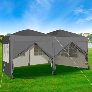 Dakota Fields Alanie 6m x 3m Pop Up Gazebo Grey 600cm W X 300cm D X 255cm H Dakota Fields Alanie 6m x 3m Pop Up Gazebo Grey 600cm W X 300cm D X 255cm H