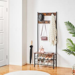 Borough Wharf 3-In-1 Hall Trees with Bench, Coat Rack with 2 Tier Shoe Rack, Hall Trees with 5 Portable Hooks, Metal Frame for Entryway, Living Room Brown 13.5cm H X 40cm W X 80cm D Borough Wharf 3-In-1 Hall Trees with Bench, Coat Rack with 2 Tier Shoe Rack, Hall Trees with 5 Portable Hooks, Metal Frame for Entryway, Living Room Brown 13.5cm H X 40cm W X 80cm D