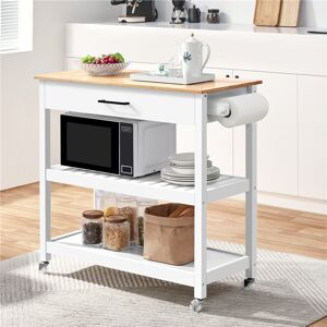17 Stories Tacye Solid Wood Top Kitchen Cart White 91.5cm H X 94.5cm W X 43cm D 17 Stories Tacye Solid Wood Top Kitchen Cart White 91.5cm H X 94.5cm W X 43cm D