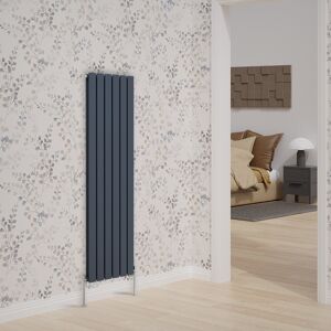 NRG Vertical Double Flat Panel Radiators Anthracite 1600cm H x 408cm W x 52cm D NRG Vertical Double Flat Panel Radiators Anthracite 1600cm H x 408cm W x 52cm D