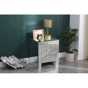 Canora Grey Louroukina Nightstand Mirrored;Mirrored 45cm H X 40cm W X 35cm D Canora Grey Louroukina Nightstand Mirrored;Mirrored 45cm H X 40cm W X 35cm D