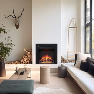 Symple Stuff INNSBRUCK INSERT FIREPLACE Black Metal 55.5cm H x 55.5cm W x 60cm D Symple Stuff INNSBRUCK INSERT FIREPLACE Black Metal 55.5cm H x 55.5cm W x 60cm D