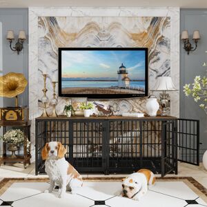 Archie & Oscar Harriet Furniture Style Crate with 3 Doors Black 74.5 cm H x 91.5 cm W x 63.5 cm D Archie & Oscar Harriet Furniture Style Crate with 3 Doors Black 74.5 cm H x 91.5 cm W x 63.5 cm D