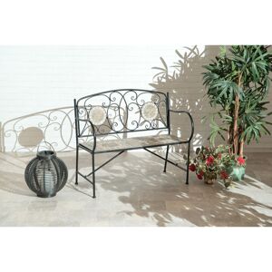 Dakota Fields Turin Wrought Iron Bench Black 90cm H X 120cm W X 50cm D Dakota Fields Turin Wrought Iron Bench Black 90cm H X 120cm W X 50cm D